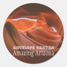 Antelope Canyon Arizona | Sandstone Wüstental Runder Aufkleber