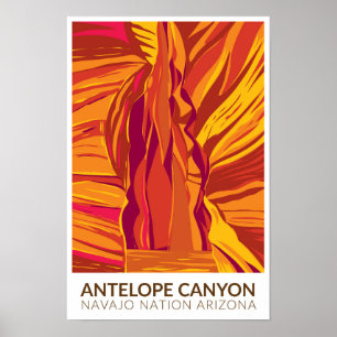 Antelope Canyon Arizona Vintage Poster