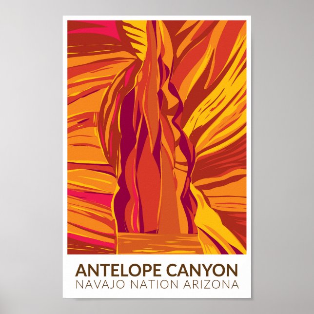 Antelope Canyon Arizona Vintage Poster (Vorne)