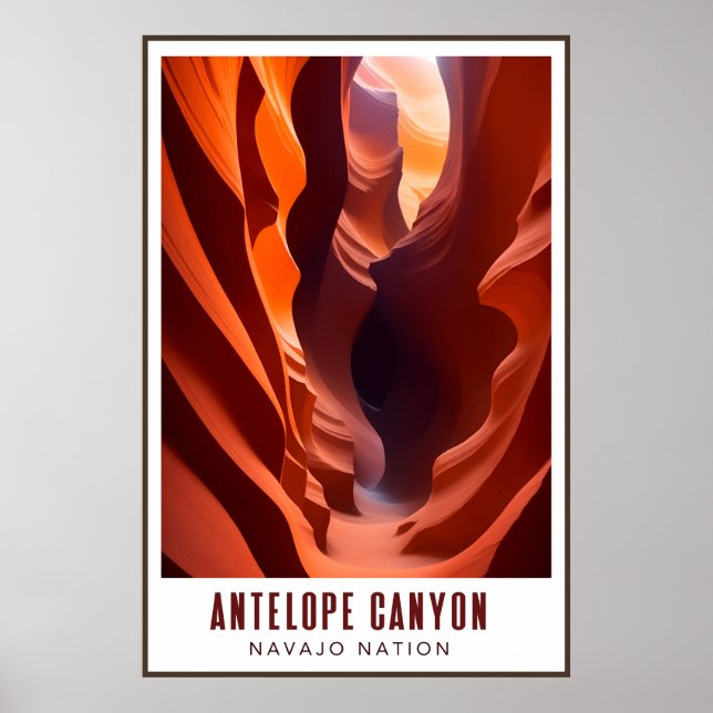Antelope Canyon Navajo Nation Art Deco AZ Reisen Poster (Vorne)