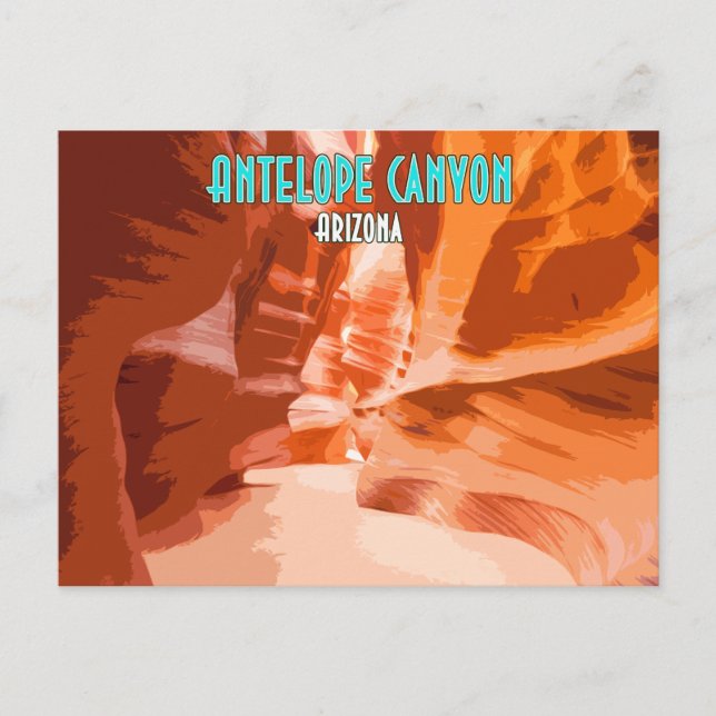 Antelope Canyon Page Arizona Vintag Postkarte (Vorderseite)