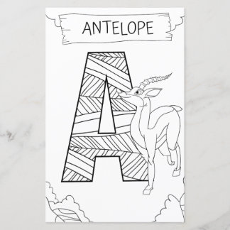 Antelope Coloring Page für Kleinkinder ABC Learnin