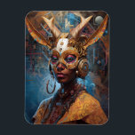Antelope Headdress Science Fiction Cyberpunk Magnet<br><div class="desc">Fantasy,  Sci-fi & Horror Art von The Lunarium.</div>