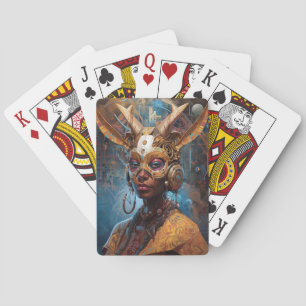 Antelope Headdress Science Fiction Cyberpunk Spielkarten