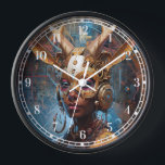 Antelope Headdress Science Fiction Cyberpunk Uhr<br><div class="desc">Fantasy, Sci-fi & Horror Art von The Lunarium.</div>