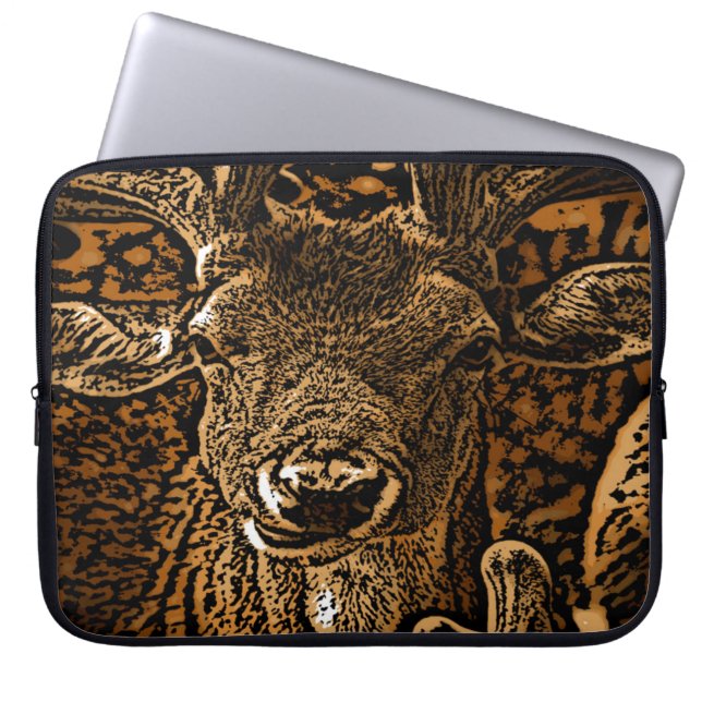 Antelope Wood Effect genannt Ken Laptopschutzhülle (Vorderseite)