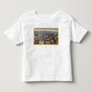 Antenne des Stadtzentrums, Bucht-Brücken-Ansicht Kleinkind T-shirt