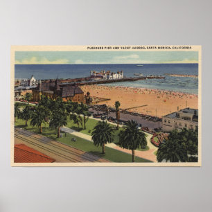 Antenne des Vergnügens-Pier-u. Yacht-Hafens Poster