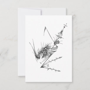 Antenne Schwarz Weiß Abstrakt Stammes-Tattoo-Kunst Dankeskarte