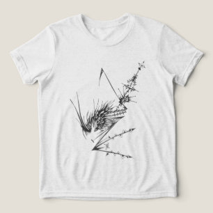 Antenne Schwarz Weiß Abstrakt Stammes Tattoo Kunst Tri-Blend Shirt