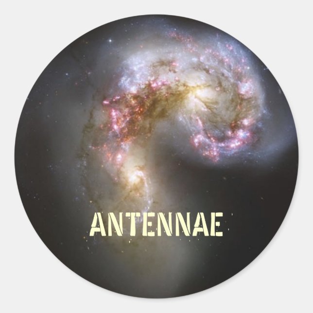 Antennengalaxie-Aufkleber Runder Aufkleber (Vorderseite)