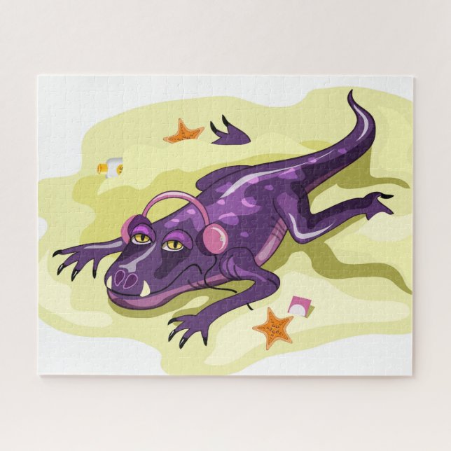 Anteosaurus Sonnenbaden mit Kopfhörern. (Horizontal)