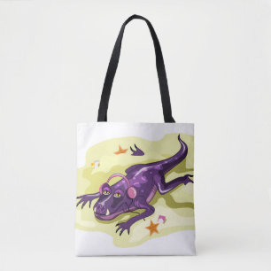 Anteosaurus Sonnenbaden mit Kopfhörern. Tasche