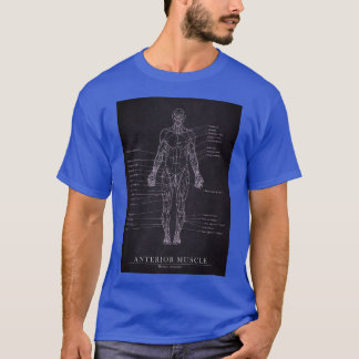 Anteriore Muscle Human Anatomy Blueprint Art T-Shirt