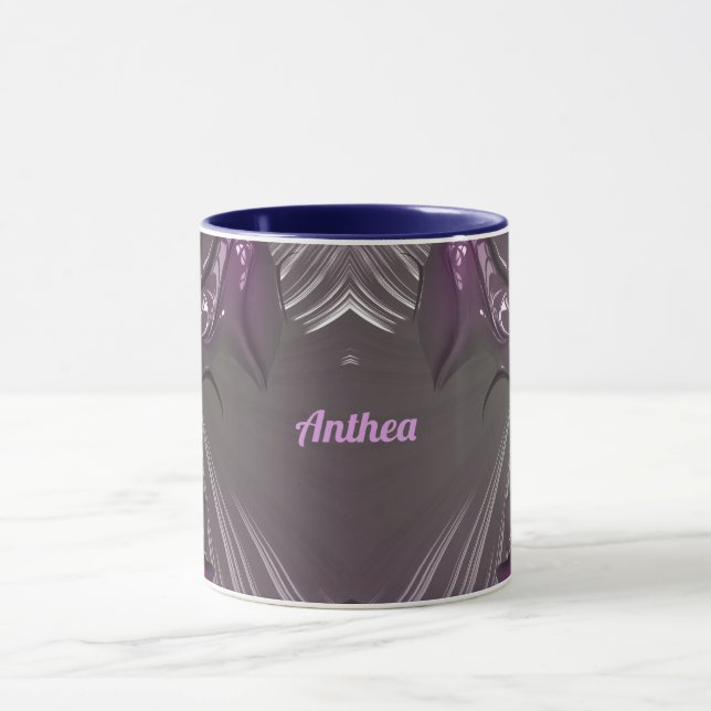 ANTHEA ~ GLOSSY 3D brillant rose argent ~ Mug (Centre)