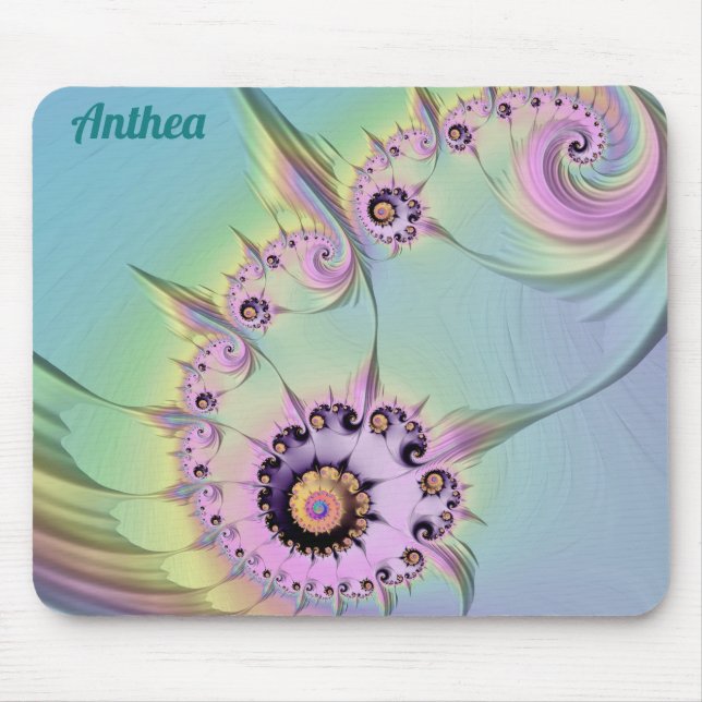 ~ ANTHEA ~ Personalisiertes 3D-Pastell-Fraktal Des Mousepad (Vorne)