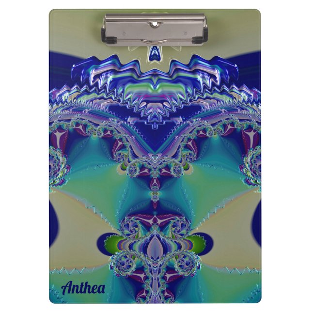 ANTHEA ~ WOW! STÄRKEN! Aqua Gelb Blau und Grün Klemmbrett (Vorderseite)