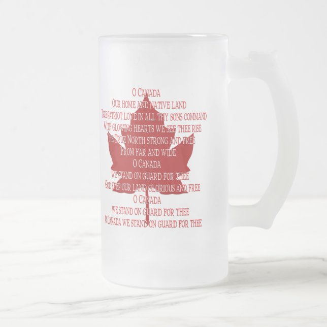 Anthem Canada Souvenir en verre Beer Mug Canada Ca (Droit)
