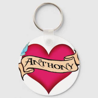 Anthony - Custom Heart Tattoo T - Shirt & Geschenk Schlüsselanhänger
