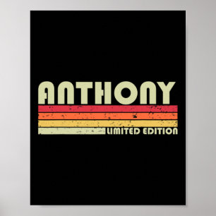 Anthony Name Personalisiert Retro Vintag 80er 90s Poster
