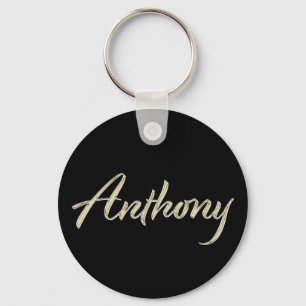 Anthony Name whitegold Button Porte-clés