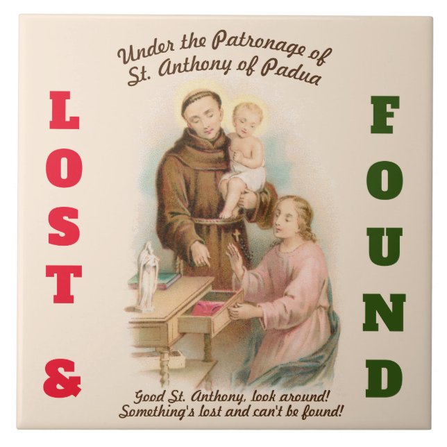 Anthony of Padua, Finder der verlorenen Dinge (TF  Fliese (Vorderseite)