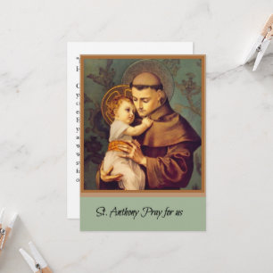 Anthony of Padua mit Baby Jesus Gebetskarte Karte