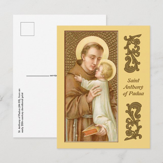 Anthony of Padua & the Christ Child (JM 05) Postkarte (Vorne/Hinten)