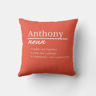 Anthony, Personalisierter Name Definition für Jung Kissen