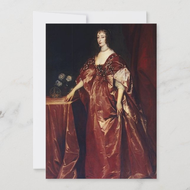 Anthony van Dyck - Portrait von Königin Henrietta- Einladung (Vorderseite)