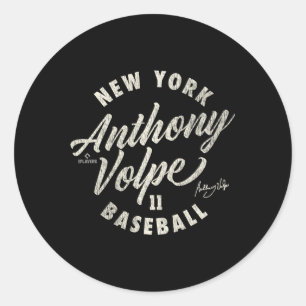 Anthony Volpe New York Baseball Cursive Mlbpa Runder Aufkleber
