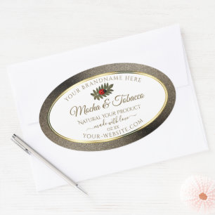 Anthracite Glitzer White Product Labels Ladybug Ovaler Aufkleber