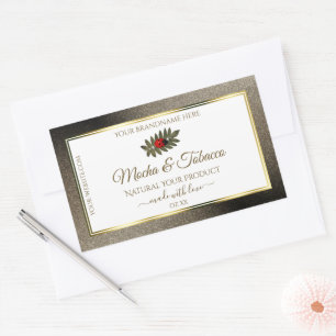 Anthracite Glitzer White Product Labels Ladybug Rechteckiger Aufkleber