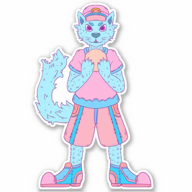 Anthro Cat Aufkleber (Vorderseite)
