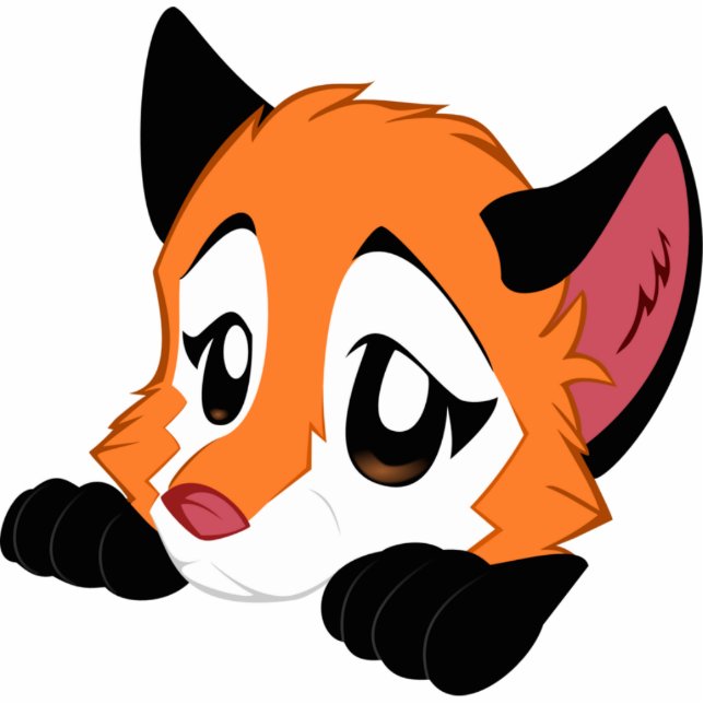 Anthro Fox-Skulptur Freistehende Fotoskulptur (Vorne)