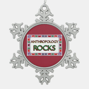 Anthropologie-Felsen Schneeflocken Zinn-Ornament
