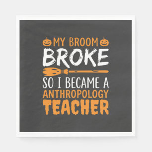 Anthropologie-Lehrer Gebrochener Besen Halloween-D Serviette