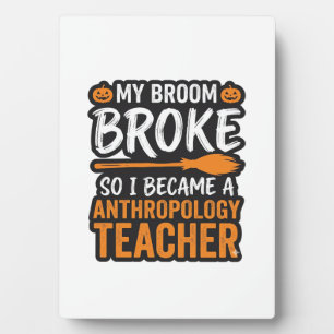 Anthropologie-Lehrer-Halloween-Besen zerbrochen Fotoplatte