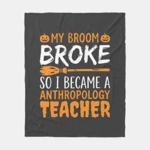 Anthropologie-Lehrer Kaputter Besen Halloween-Desi Fleecedecke