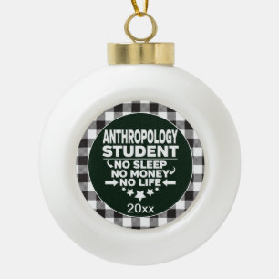 Anthropologie Student Schlafgeld Leben Weiß Karie Keramik Kugel-Ornament