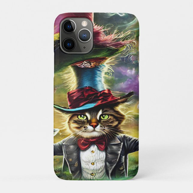 Anthropomorphe Katze Mad Hatter Fantasy Fairytale Case-Mate iPhone Hülle (Rückseite)