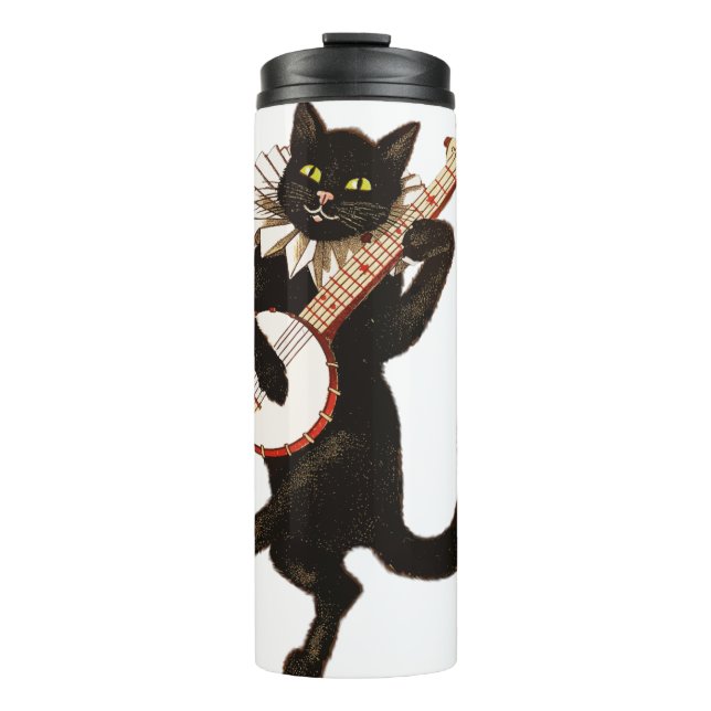 Anthropomorphe Katze Thermosbecher (Vorderseite)