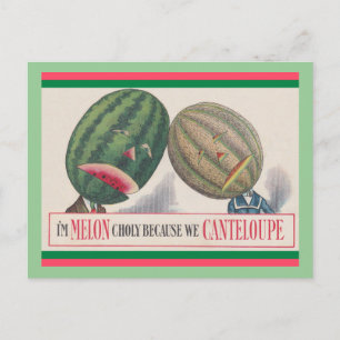 ANTHROPOMORPHE Melonen Wortspiel POSTKARTE