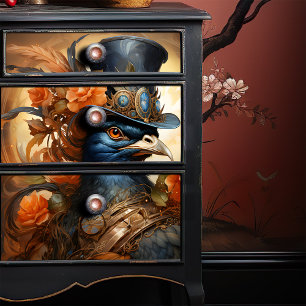 Anthropomorphe Steampunk-Taube Viktorianischer Top Seidenpapier