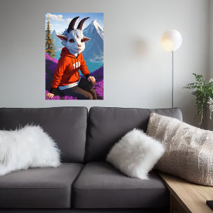 Anthropomorphe Ziege   AI Art Poster