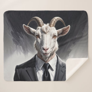 Anthropomorphe Ziege Geschäftsmann Kopfschuss Sherpadecke