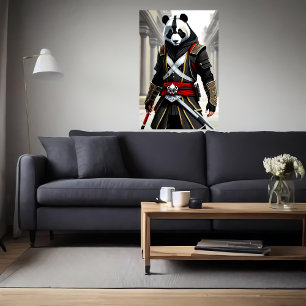 Anthropomorpher cooler Panda Assassin Art der AI Poster