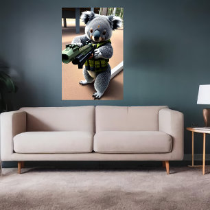 Anthropomorpher Koala-Soldat Art der AI Poster