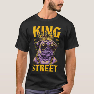 Anthropomorpher Mops mit Krone und Sonnenbrille T-Shirt