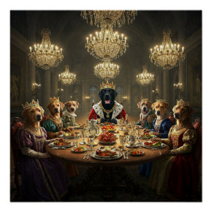Anthropomorphes Dog Royalty Dinner Poster